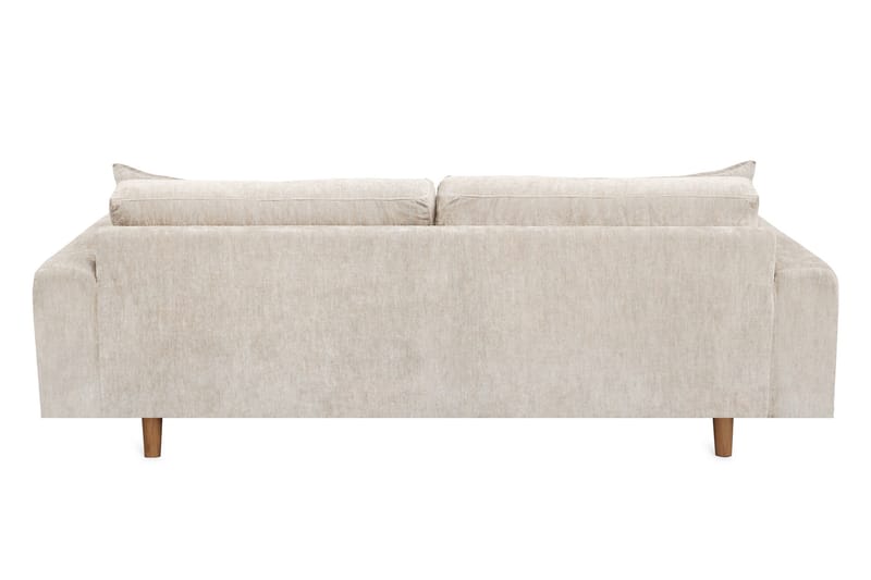 4-seters Fløyelssofa Sarnon - Beige / Eik - Møbler - Sofaer - 4 seter sofa