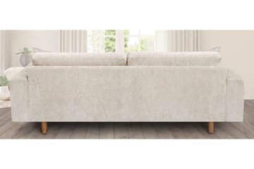 4-seters Fløyelssofa Sarnon - Beige / Eik - Møbler - Sofaer - 4 seter sofa
