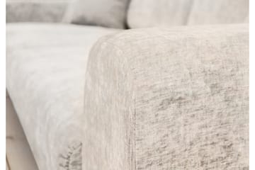 4-seters Fløyelssofa Sarnon - Beige / Eik - Møbler - Sofaer - 4 seter sofa