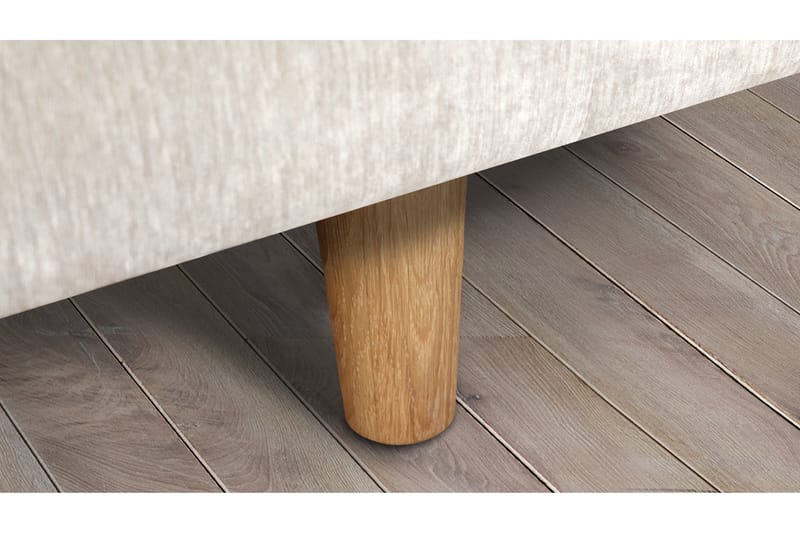 4-seters Fløyelssofa Sarnon - Beige / Eik - Møbler - Sofaer - 4 seter sofa