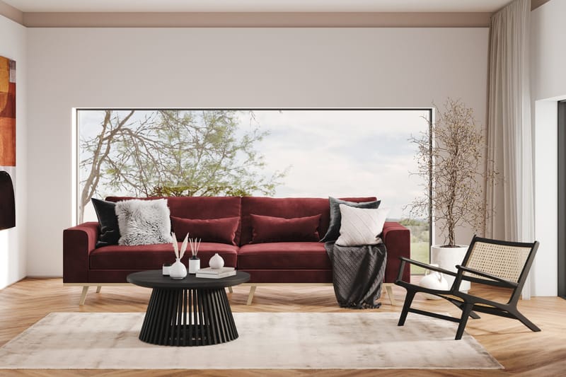 Copenhagen 4-seters Fløyelssofa - Lilla - Møbler - Sofaer - 4 seter sofa