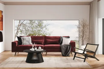Copenhagen 4-seters Fløyelssofa - Lilla - Møbler - Sofaer - 4 seter sofa