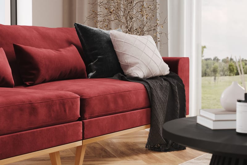 Copenhagen 4-seters Fløyelssofa - Lilla - Møbler - Sofaer - 4 seter sofa