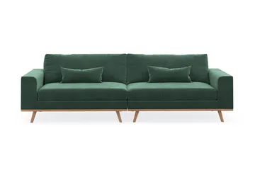 Copenhagen 4-seters Fløyelssofa - Mørk grønn - Møbler - Sofaer - 4 seter sofa