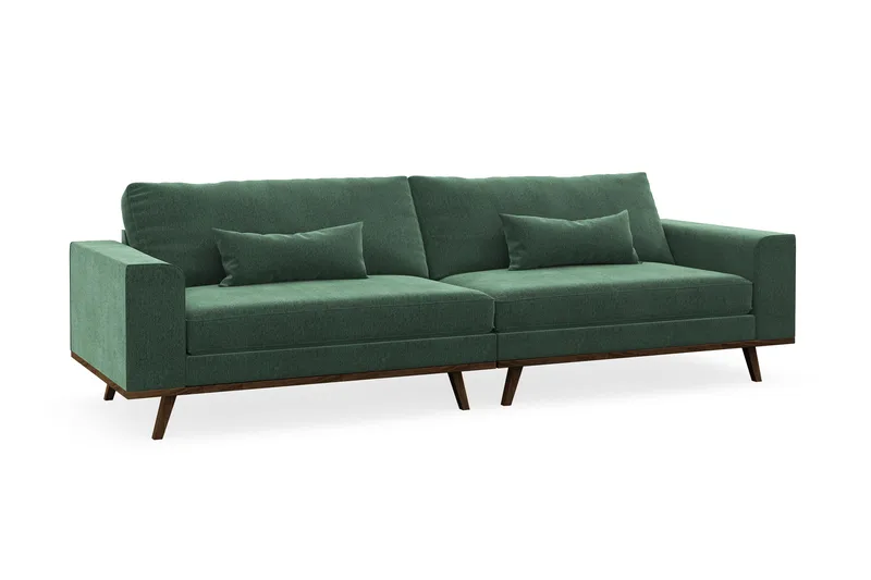 Copenhagen 4-seters Fløyelssofa - Mørk grønn - Møbler - Sofaer - 4 seter sofa