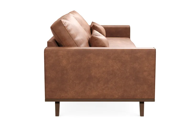 Copenhagen 4-seters Sofa i Kunstlær - Brun - Møbler - Sofaer - 4 seter sofa