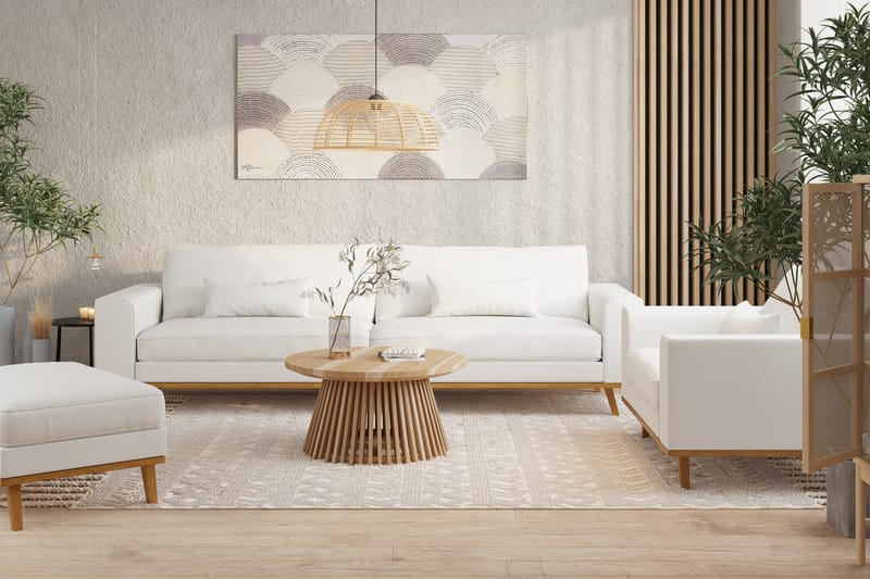 Copenhagen 4-seters Stoffsofa - Hvit - Møbler - Sofaer - 4 seter sofa