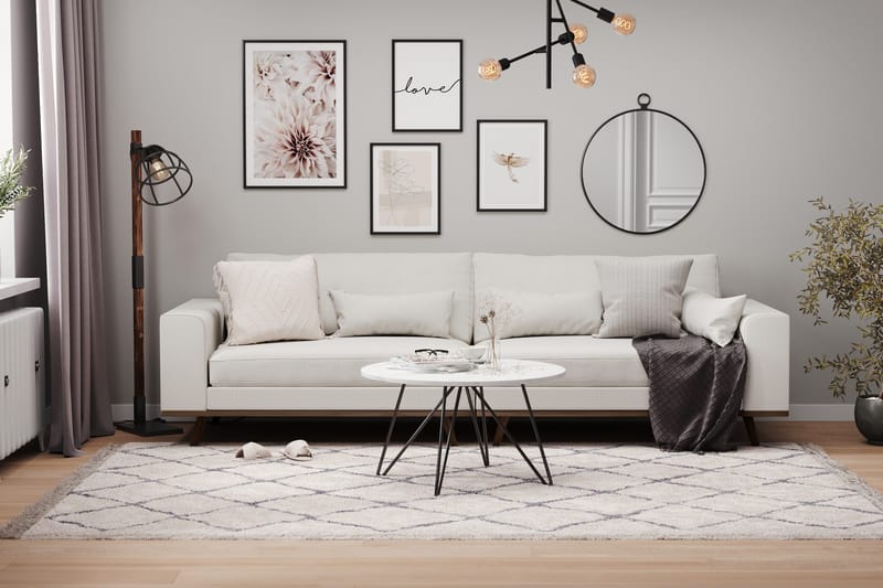 Copenhagen 4-seters Stoffsofa - Lys grå - Møbler - Sofaer - 4 seter sofa