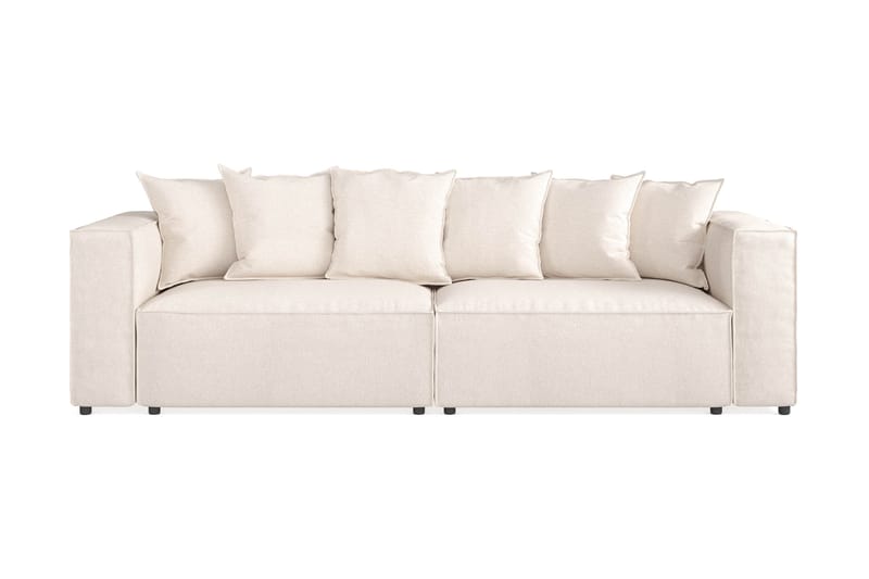Cubo 4-seters Dyp Modulsofa i Manchester - Beige - Møbler - Sofaer - 4 seter sofa