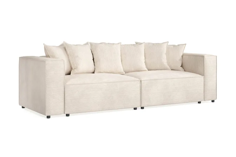 Cubo 4-seters Dyp Modulsofa i Manchester - Beige - Møbler - Sofaer - 4 seter sofa