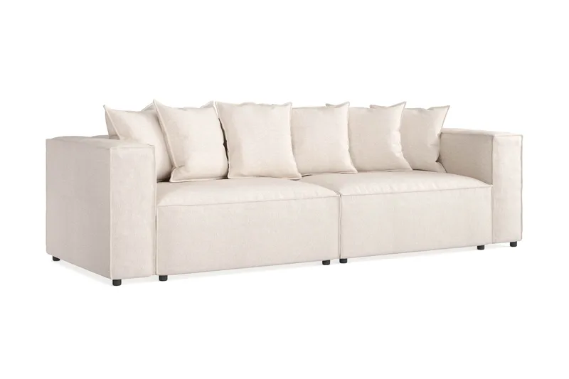 Cubo 4-seters Dyp Modulsofa i Stoff - Beige - Møbler - Sofaer - 4 seter sofa