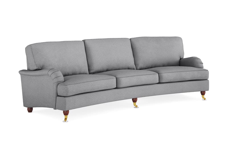 Howard Lyx 4-seters Svunget Stoffsofa - Lys grå - Møbler - Sofaer - 4 seter sofa