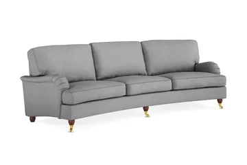 Howard Lyx 4-seters Svunget Stoffsofa - Lys grå - Møbler - Sofaer - 4 seter sofa