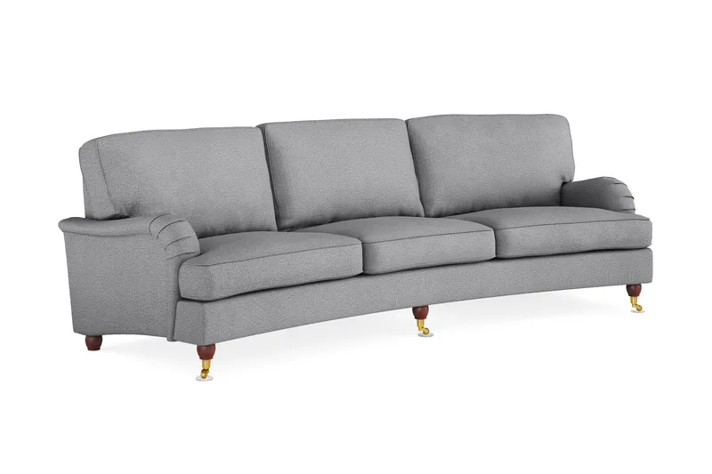Howard Lyx 4-seters Svunget Stoffsofa - Lys grå - Møbler - Sofaer - 4 seter sofa