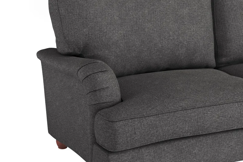 Howard Lyx 4-seters Svunget Stoffsofa - Mørk grå - Møbler - Sofaer - 4 seter sofa