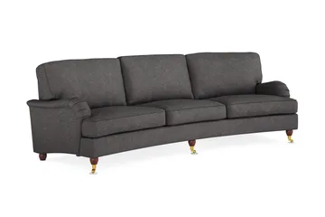 Howard Lyx 4-seters Svunget Stoffsofa - Mørk grå - Møbler - Sofaer - 4 seter sofa