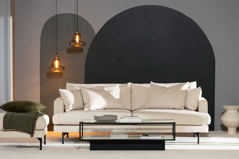 Menard 3-seters Dyp Manchestersofa - Beige - Møbler - Sofaer - 3 seter sofa