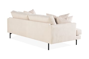 Menard 3-seters Dyp Manchestersofa - Beige - Møbler - Sofaer - 3 seter sofa