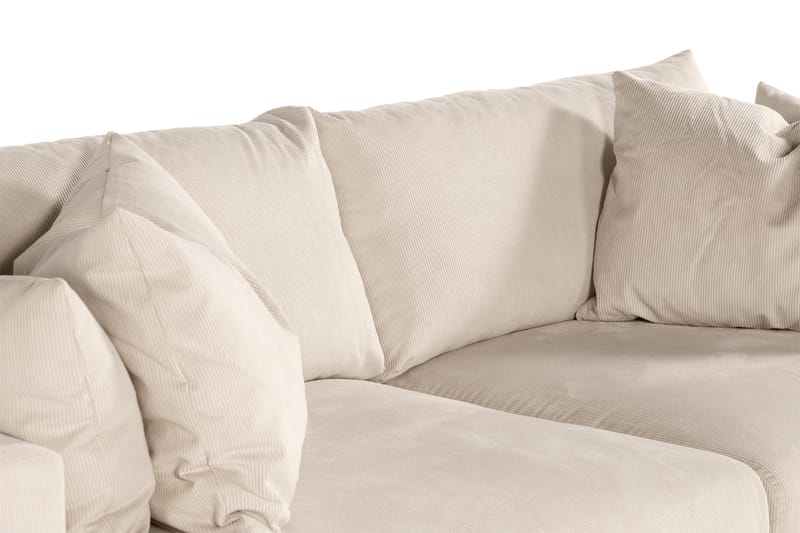 Menard 3-seters Dyp Manchestersofa - Beige - Møbler - Sofaer - 3 seter sofa