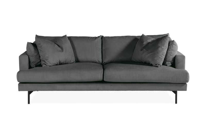 Menard 3-seters Dyp Manchestersofa - Grå - Møbler - Sofaer - 3 seter sofa
