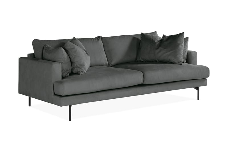 Menard 3-seters Dyp Manchestersofa - Grå - Møbler - Sofaer - 3 seter sofa
