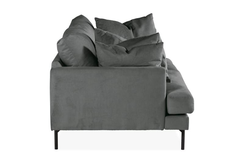 Menard 3-seters Dyp Manchestersofa - Grå - Møbler - Sofaer - 3 seter sofa