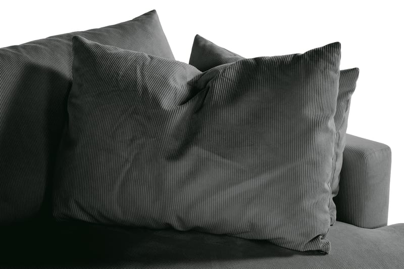 Menard 3-seters Dyp Manchestersofa - Grå - Møbler - Sofaer - 3 seter sofa