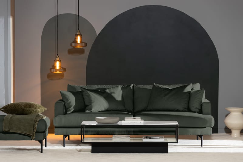 Menard 3-seters Dyp Manchestersofa - Grønn - Møbler - Sofaer - 3 seter sofa