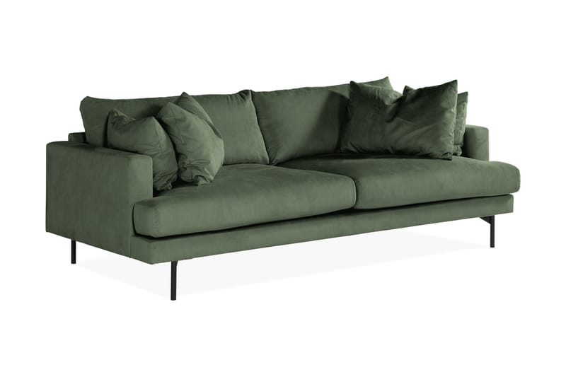 Menard 3-seters Dyp Manchestersofa - Grønn - Møbler - Sofaer - 3 seter sofa