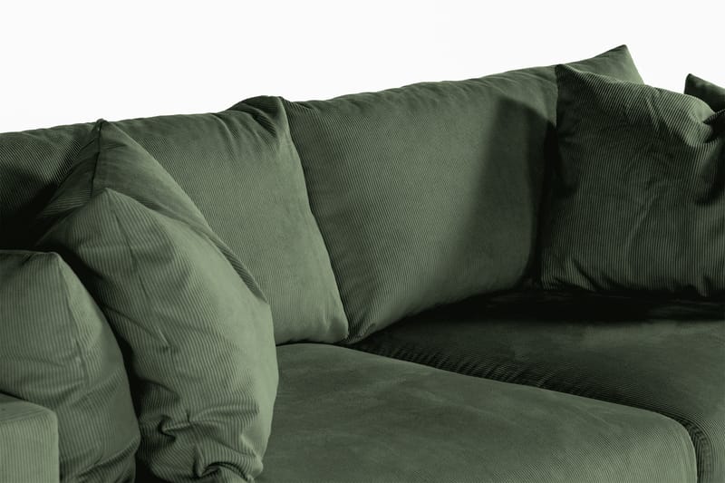 Menard 3-seters Dyp Manchestersofa - Grønn - Møbler - Sofaer - 3 seter sofa