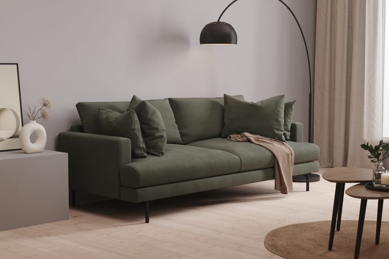 Menard 3-seters Dyp Manchestersofa - Mørk grønn - Møbler - Sofaer - 3 seter sofa