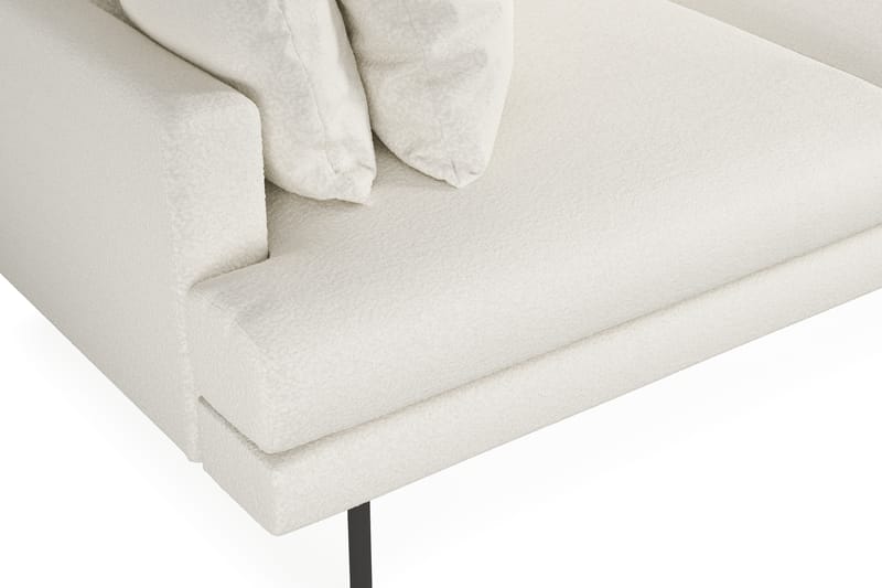 Menard 3-seters Dyp Sofa i Bouclé - Hvit - Møbler - Sofaer - 3 seter sofa