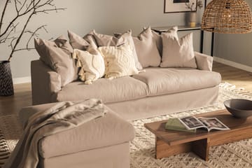 Menard 3-seters Dyp Stoffsofa - Beige - Møbler - Sofaer - 3 seter sofa