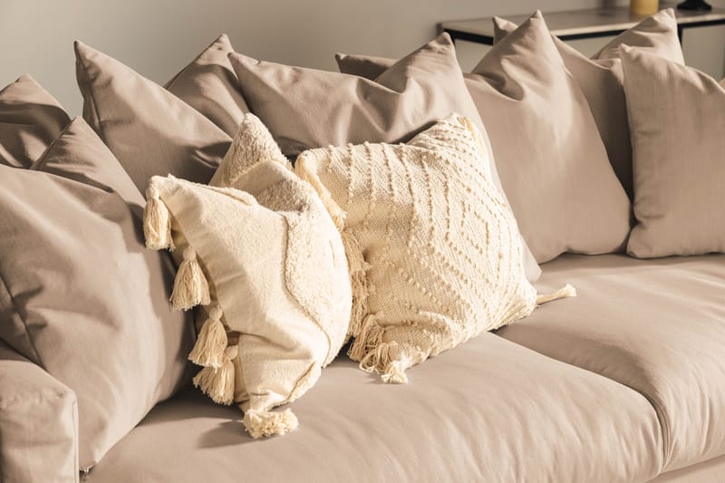 Menard 3-seters Dyp Stoffsofa - Beige - Møbler - Sofaer - 3 seter sofa