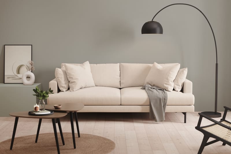 Menard 3-seters Dyp Stoffsofa - Beige - Møbler - Sofaer - 3 seter sofa