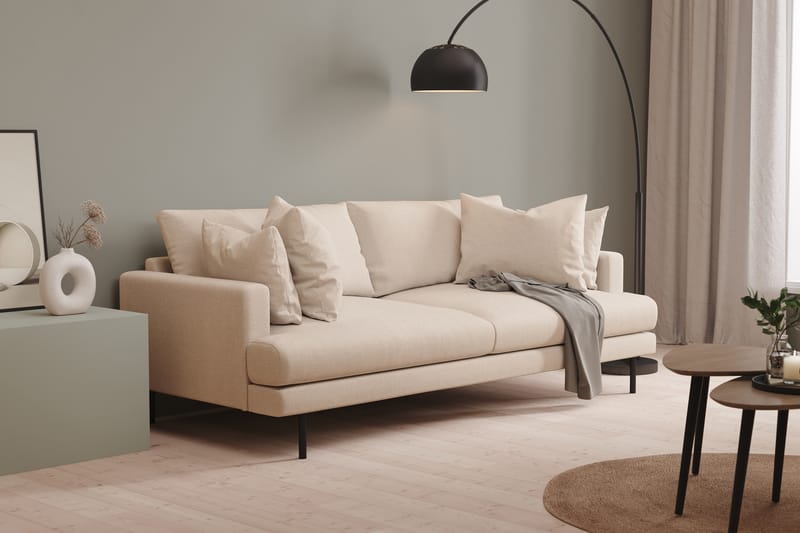 Menard 3-seters Dyp Stoffsofa - Beige - Møbler - Sofaer - 3 seter sofa