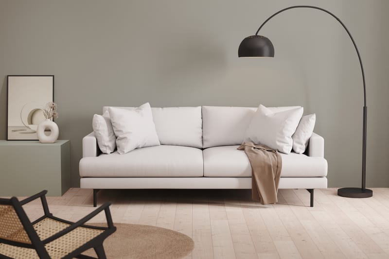 Menard 3-seters Dyp Stoffsofa - Hvit - Møbler - Sofaer - 3 seter sofa