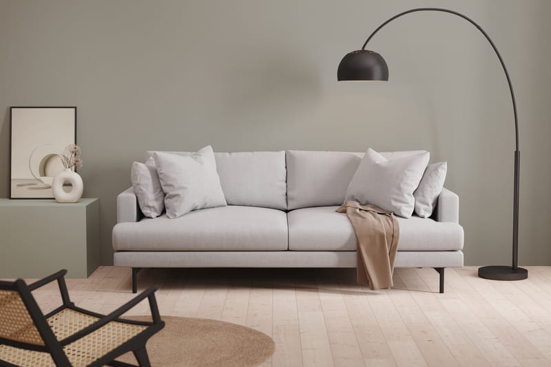 Menard 3-seters Dyp Stoffsofa - Lys grå - Møbler - Sofaer - 3 seter sofa