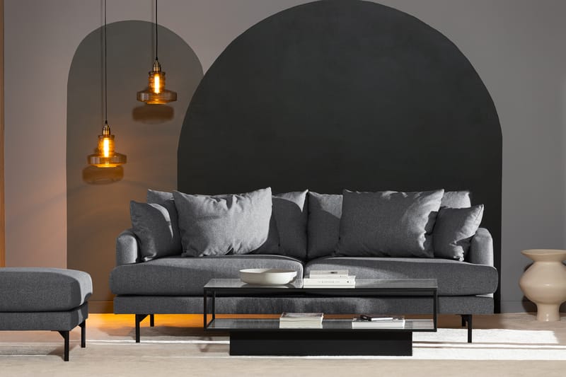 Menard 3-seters Dyp Stoffsofa - Mørk grå - Møbler - Sofaer - 3 seter sofa