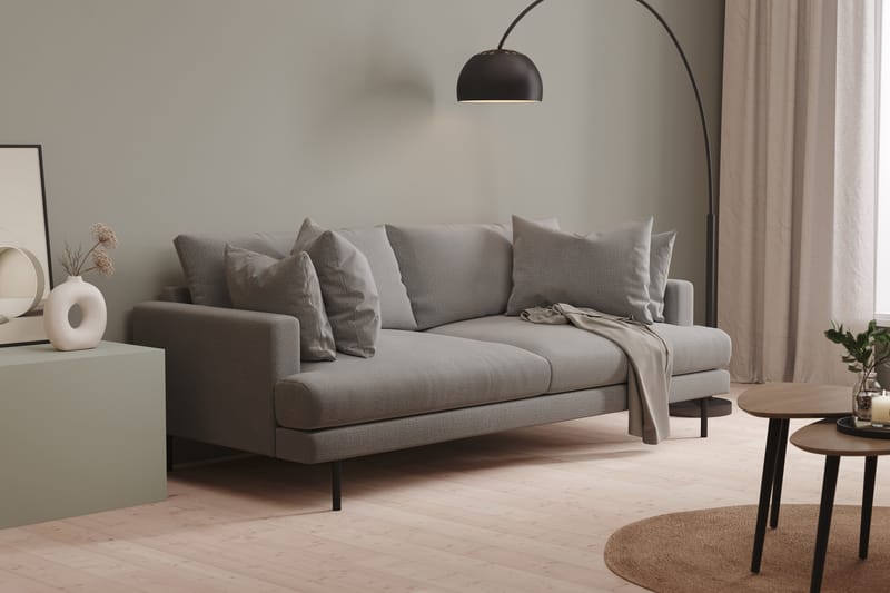 Menard 3-seters Dyp Stoffsofa - Mørk grå - Møbler - Sofaer - 3 seter sofa