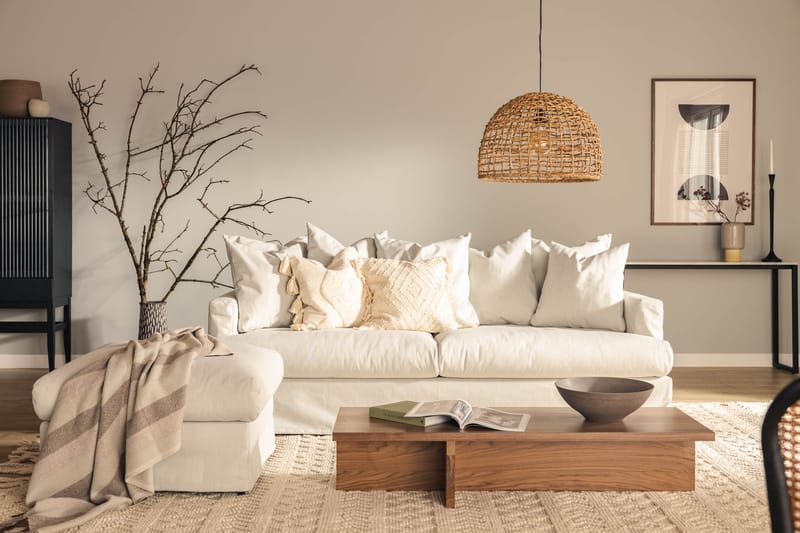 Menard 3-seters Stoffsofa - Lys grå - Møbler - Sofaer - 3 seter sofa