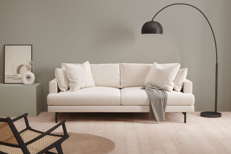 Menard 4-seters Dyp Fløyelssofa - Kremhvit - Møbler - Sofaer - 4 seter sofa
