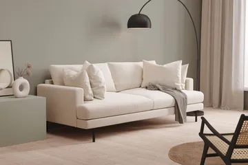 Menard 4-seters Dyp Fløyelssofa - Kremhvit - Møbler - Sofaer - 4 seter sofa