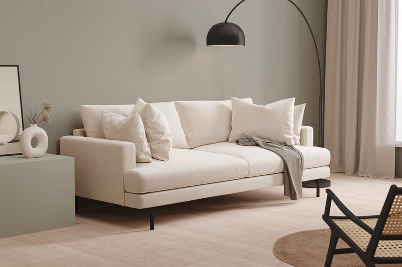 Menard 4-seters Dyp Fløyelssofa - Kremhvit - Møbler - Sofaer - 4 seter sofa