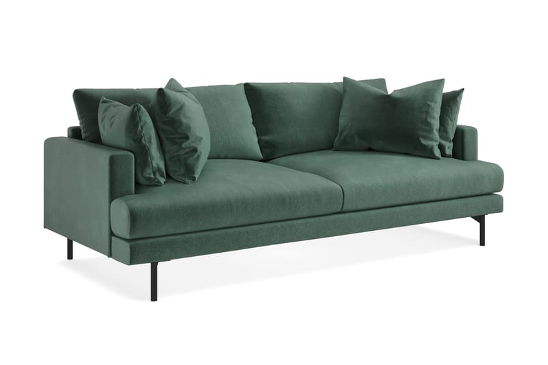 Menard 4-seters Dyp Fløyelssofa - Mørk grønn - Møbler - Sofaer - 4 seter sofa