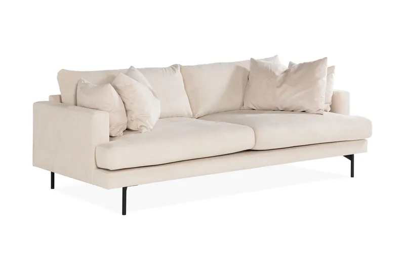 Menard 4-seters Dyp Manchestersofa - Beige - Møbler - Sofaer - 4 seter sofa