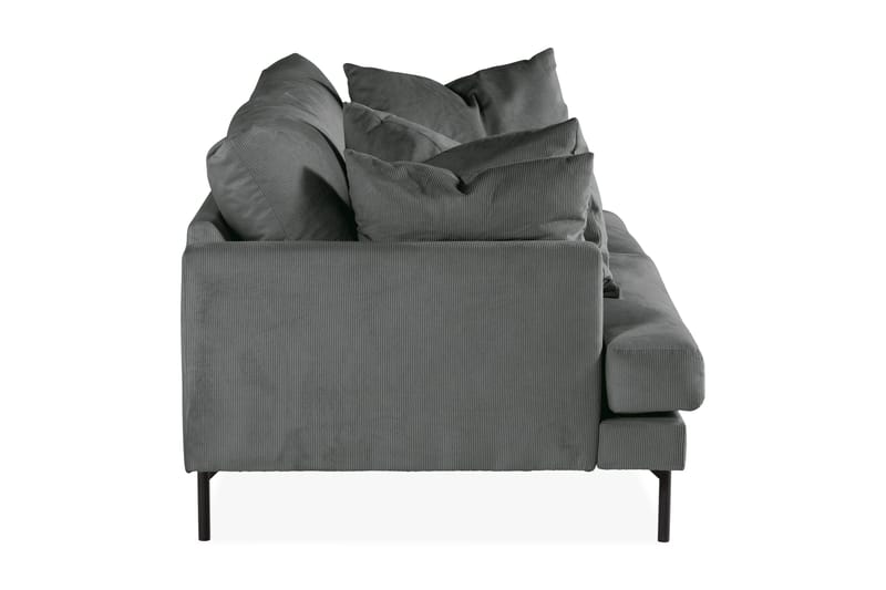 Menard 4-seters Dyp Manchestersofa - Grå - Møbler - Sofaer - 4 seter sofa