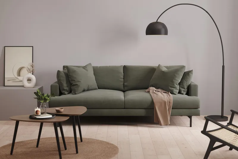 Menard 4-seters Dyp Manchestersofa - Mørk grønn - Møbler - Sofaer - 4 seter sofa