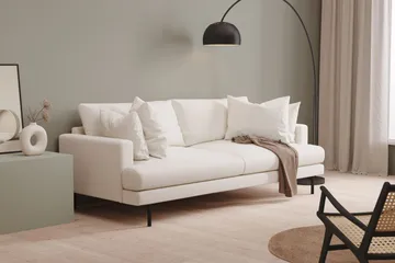 Menard 4-seters Dyp Sofa i Bouclé - Hvit - Møbler - Sofaer - 4 seter sofa