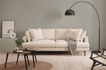 Menard 4-seters Dyp Stoffsofa - Beige - Møbler - Sofaer - 4 seter sofa